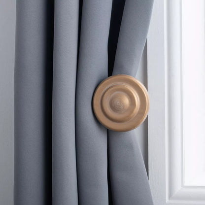Ribbed Wooden Curtain Pole with Rings and Fittings 35mm - Light Bronze