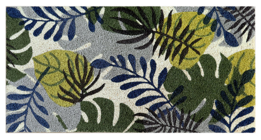 PVC Printed Leaf Coir Door Mat 40cmx80cm