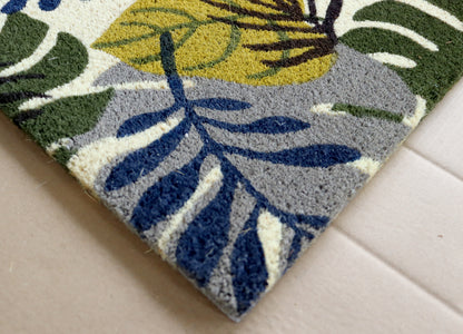PVC Printed Leaf Coir Door Mat 40cmx80cm