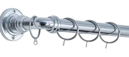 Room Darkening Metal Extendable Curtain Pole With Rings and Fittings (25/28mm)