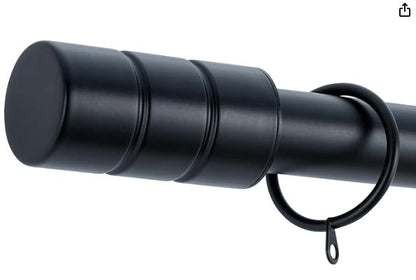 Plain Barrel Metal Extendable Curtain Pole with Rings and Fittings (25/28mm)