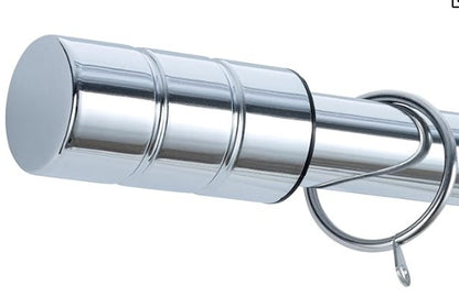 Plain Barrel Metal Extendable Curtain Pole with Rings and Fittings (25/28mm)