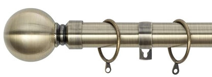 Plain Round Ball Metal Extendable Curtain Pole with Rings and Fittings (25/28mm)