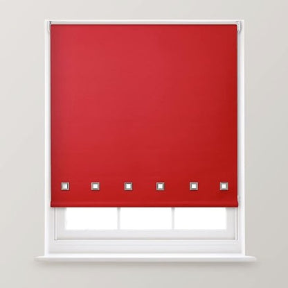 Square Eyelet Roller Window Blind -Trimmable , Various Colours & Sizes