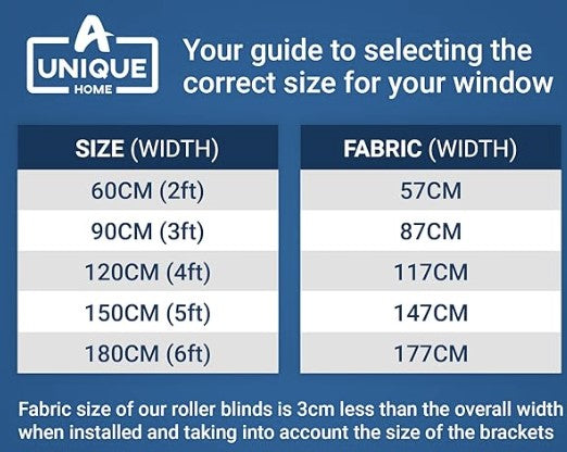 Square Eyelet Roller Window Blind -Trimmable , Various Colours & Sizes
