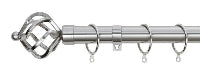 Twisted Metal Extendable Curtain Pole with Rings and Fittings (25/28mm)