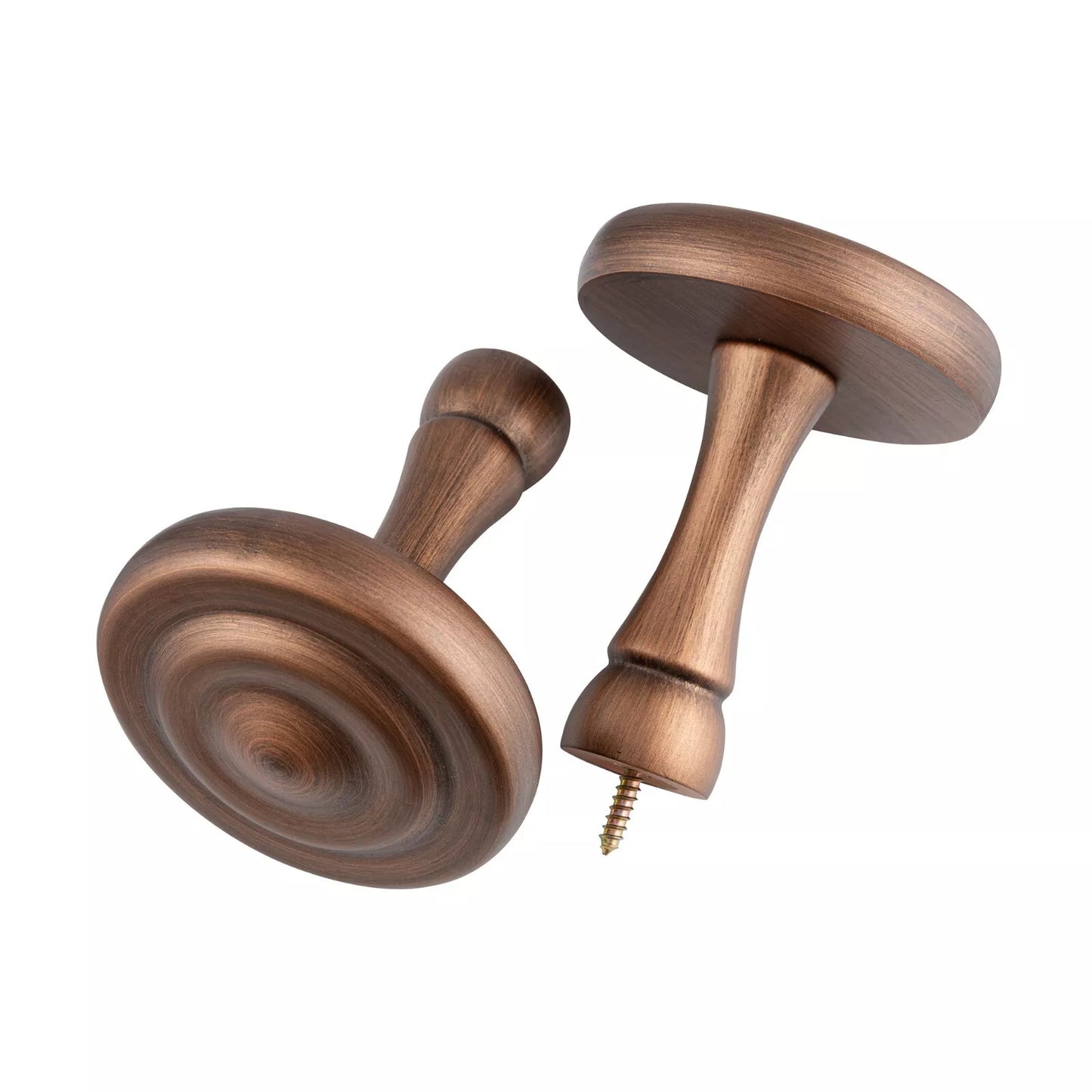 Ribbed Wooden Curtain Pole with Rings and Fittings 35mm - Walnut