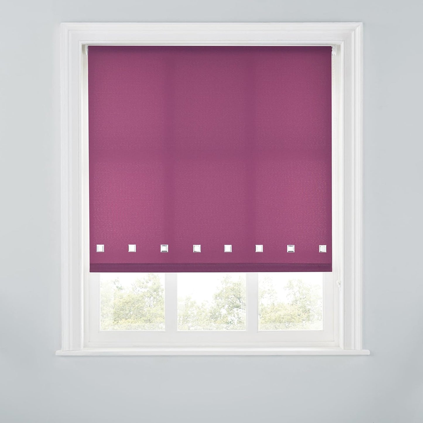 Premium Trimmable Square Eyelet Roller Window Blind – Light Filtering Fabric, Child Safe Chain for Bedroom, Kitchen, Living Room