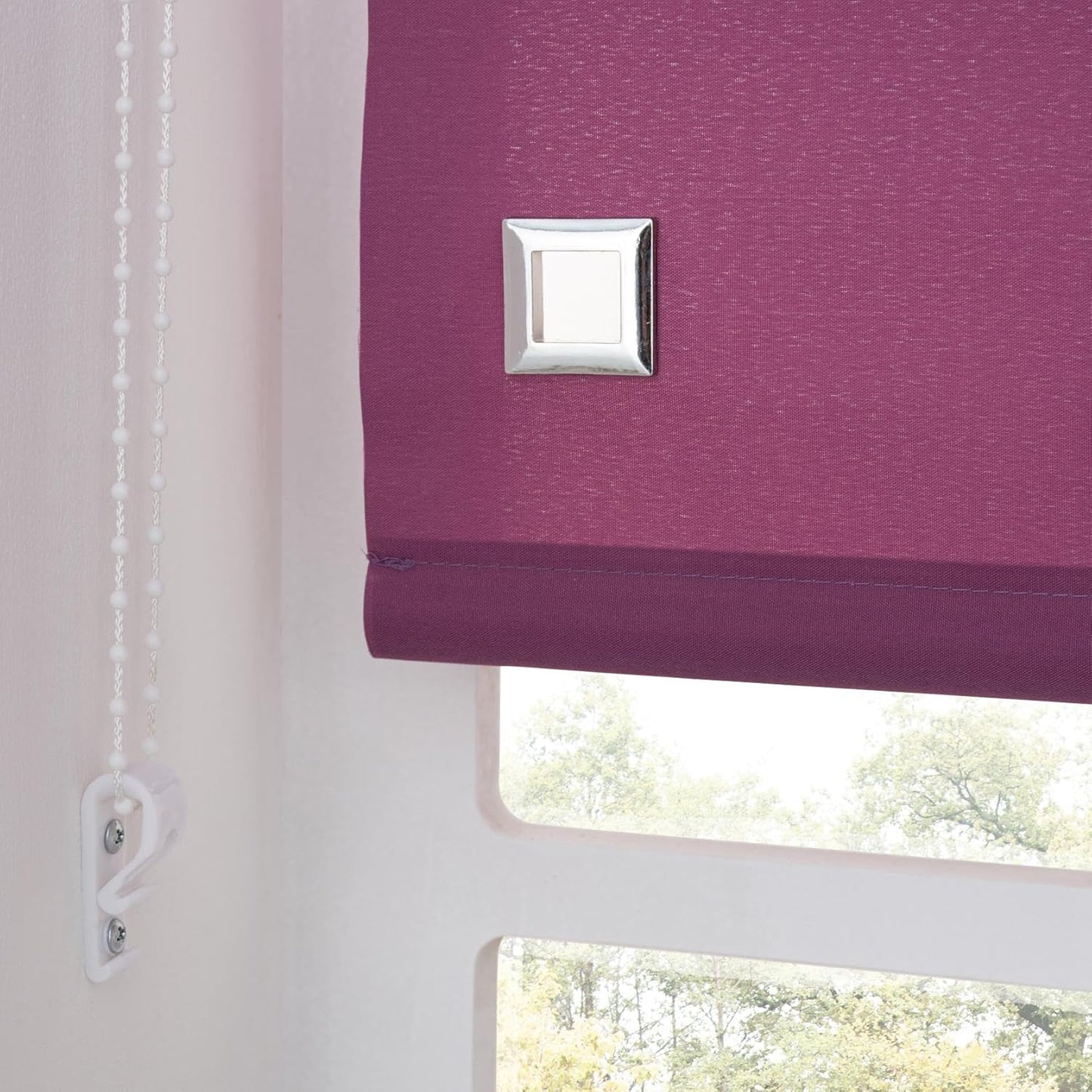 Premium Trimmable Square Eyelet Roller Window Blind – Light Filtering Fabric, Child Safe Chain for Bedroom, Kitchen, Living Room