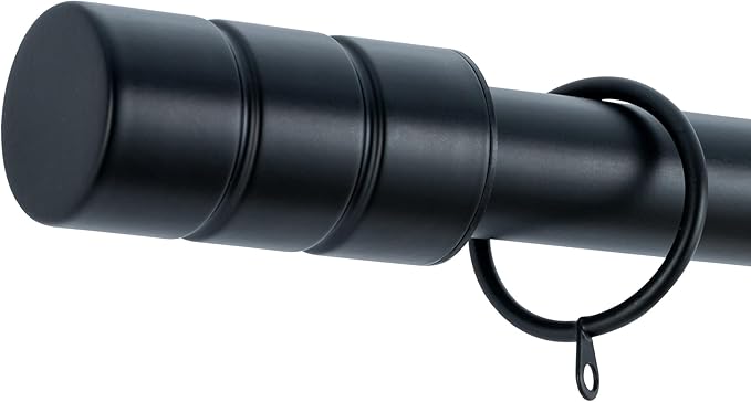 Plain Barrel Metal Extendable Curtain Pole with Rings and Fittings (25/28mm)