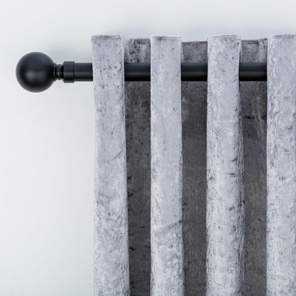 Plain Round Ball Metal Extendable Curtain Pole with Rings and Fittings (25/28mm)