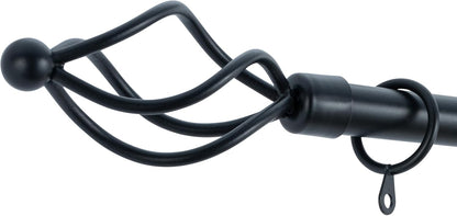 Small Twisted Metal Extendable Curtain Pole With Rings and Fittings (13/16mm)