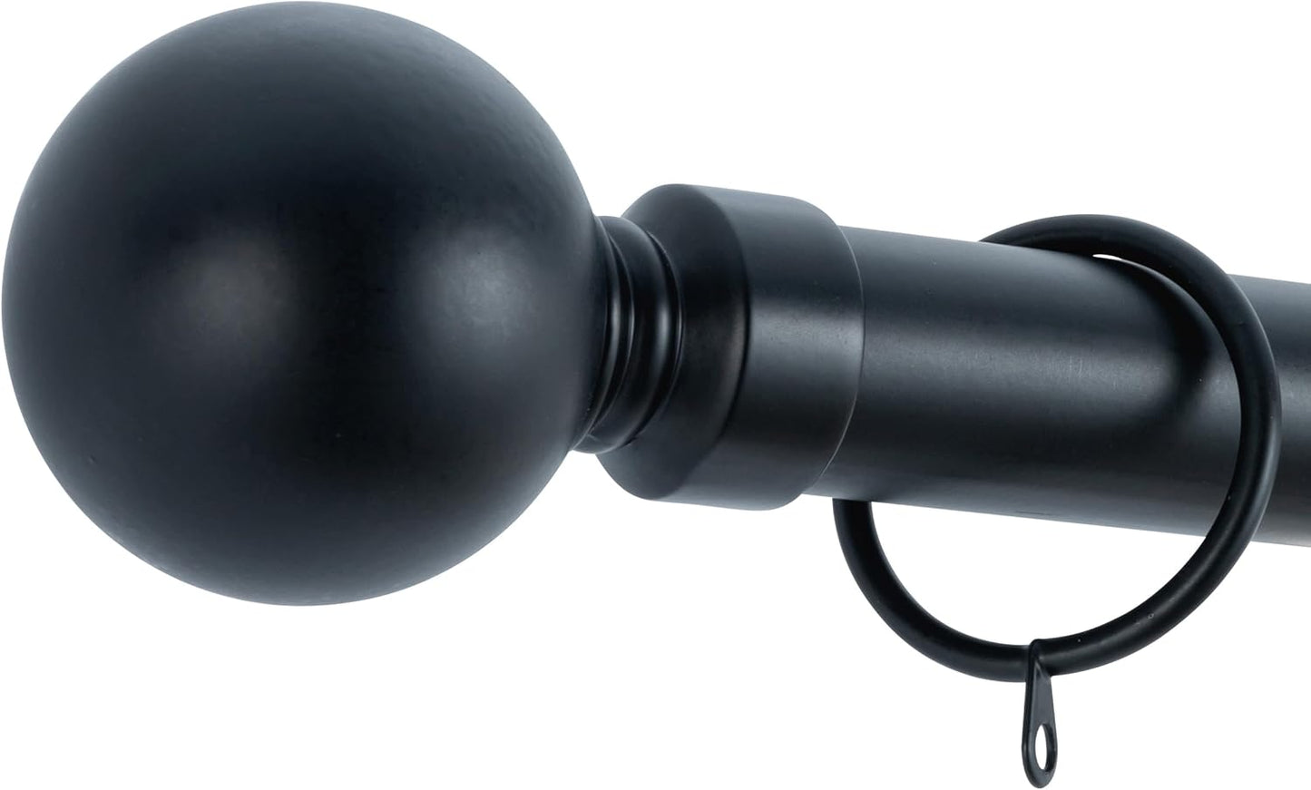 Plain Round Ball Metal Extendable Curtain Pole with Rings and Fittings (25/28mm)