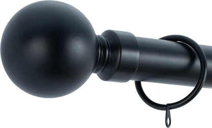 Plain Round Ball Metal Extendable Curtain Pole with Rings and Fittings (25/28mm)