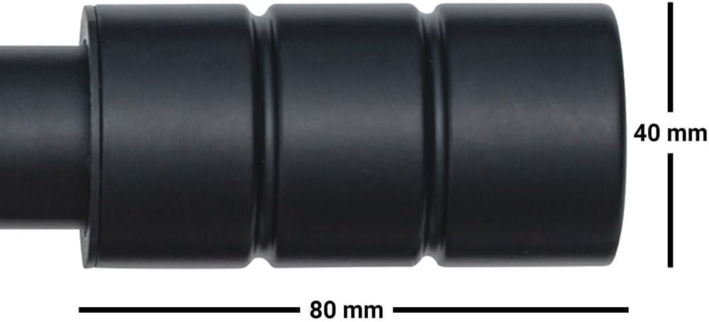 Plain Barrel Metal Extendable Curtain Pole with Rings and Fittings (25/28mm)