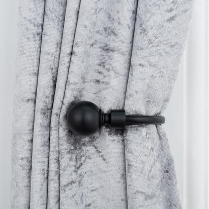 Plain Round Ball Metal Extendable Curtain Pole with Rings and Fittings (25/28mm)
