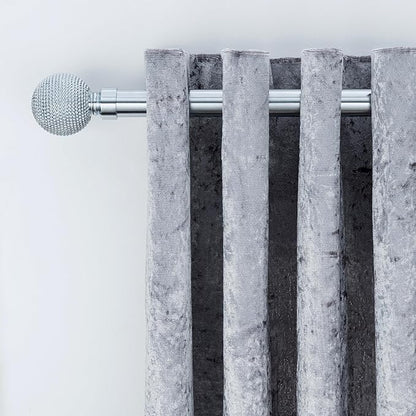 Beaded Ball Metal extendable Curtain Pole With Rings and Fittings (25/28mm)