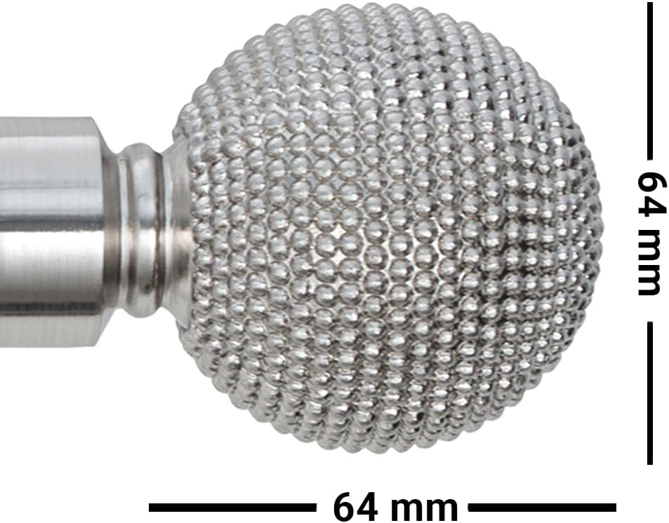 Beaded Ball Metal extendable Curtain Pole With Rings and Fittings (25/28mm)