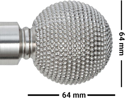 Beaded Ball Metal extendable Curtain Pole With Rings and Fittings (25/28mm)