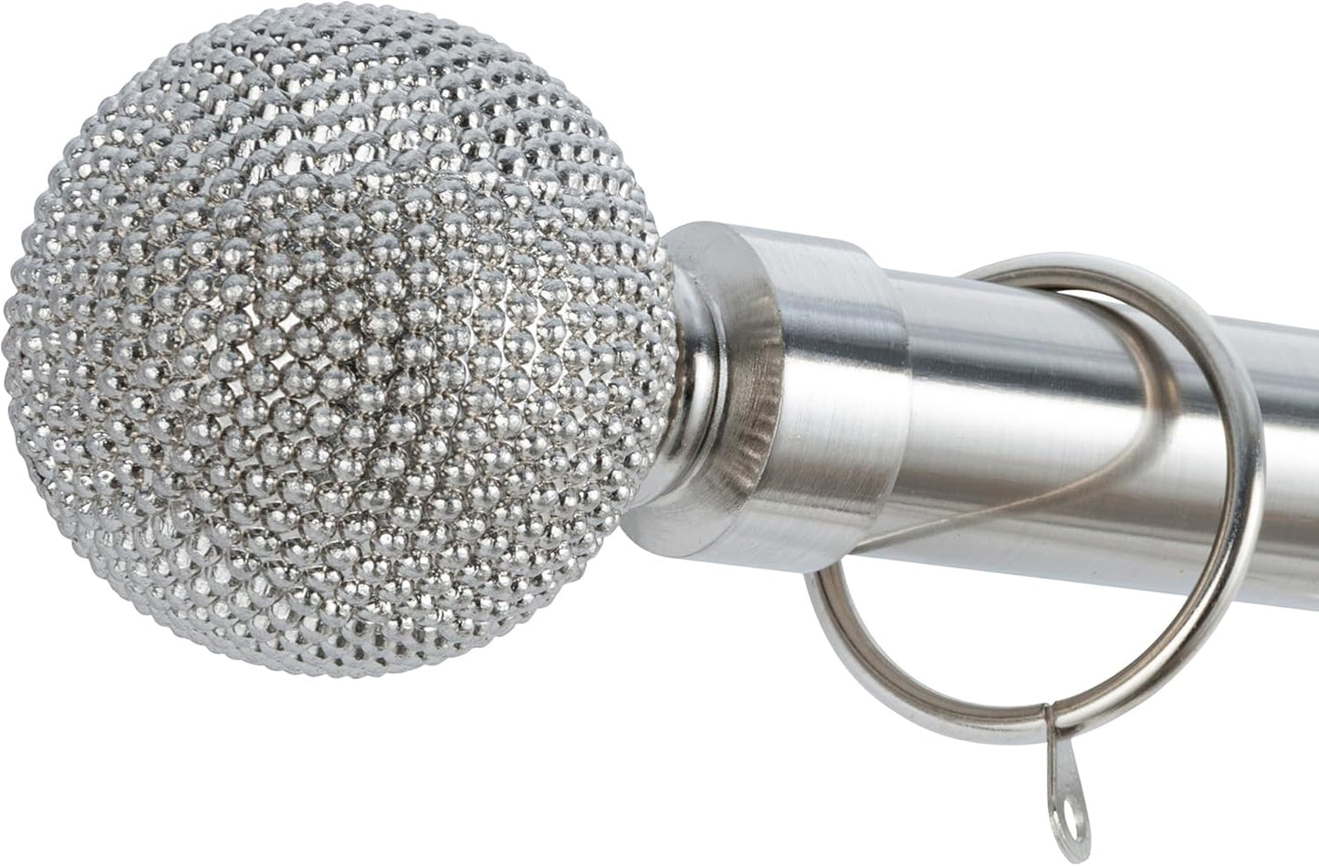 Beaded Ball Metal extendable Curtain Pole With Rings and Fittings (25/28mm)