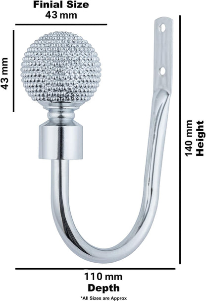 Beaded Ball Metal extendable Curtain Pole With Rings and Fittings (25/28mm)