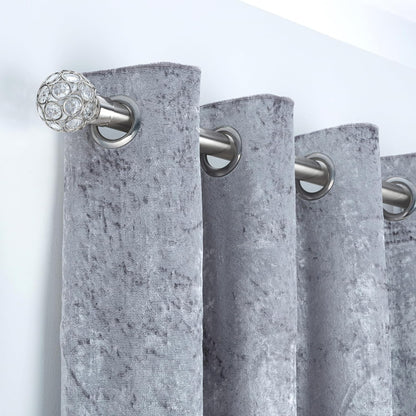 Beaded Gem Metal Extendable Curtain Pole With Rings and Fittings (25/28mm)