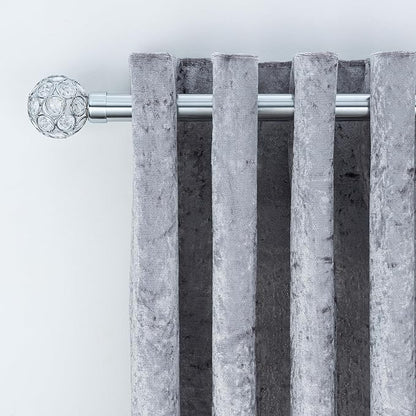 Beaded Gem Metal Extendable Curtain Pole With Rings and Fittings (25/28mm)