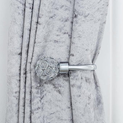 Beaded Gem Metal Extendable Curtain Pole With Rings and Fittings (25/28mm)
