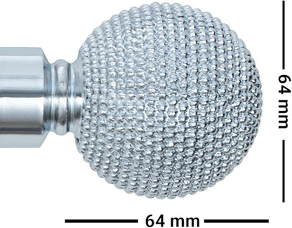 Beaded Ball Metal extendable Curtain Pole With Rings and Fittings (25/28mm)