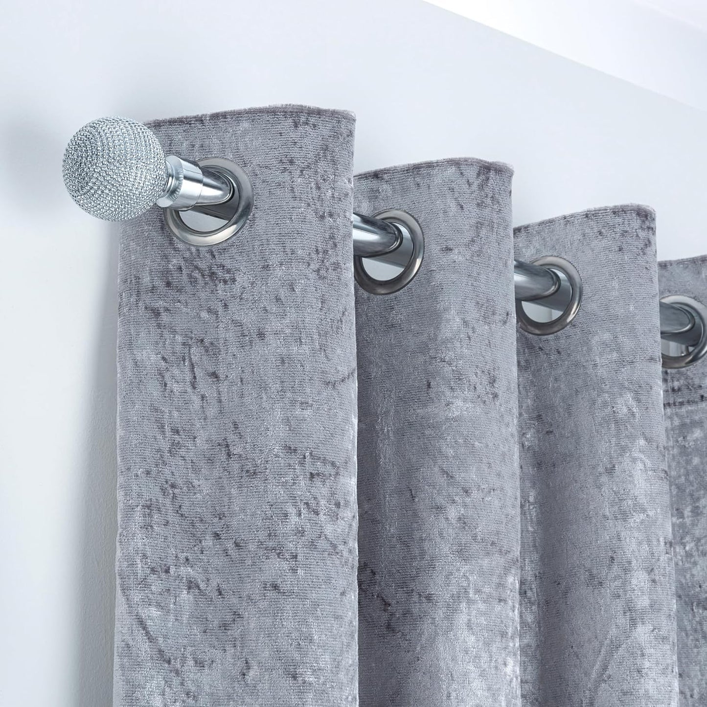 Beaded Ball Metal extendable Curtain Pole With Rings and Fittings (25/28mm)