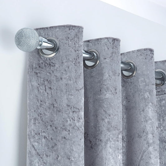 Beaded Ball Metal extendable Curtain Pole With Rings and Fittings (25/28mm)