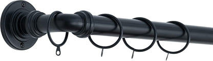 Room Darkening Metal Extendable Curtain Pole With Rings and Fittings (25/28mm)