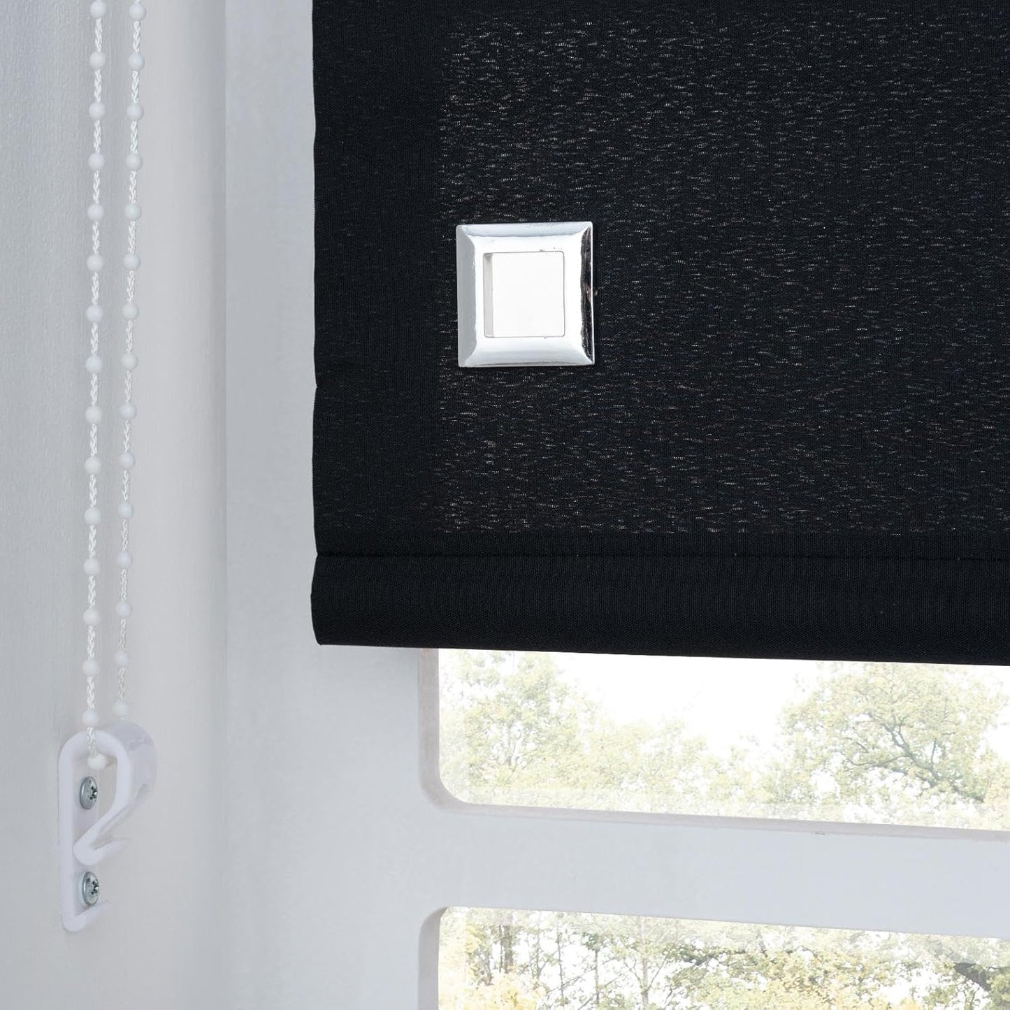 Premium Trimmable Square Eyelet Roller Window Blind – Light Filtering Fabric, Child Safe Chain for Bedroom, Kitchen, Living Room