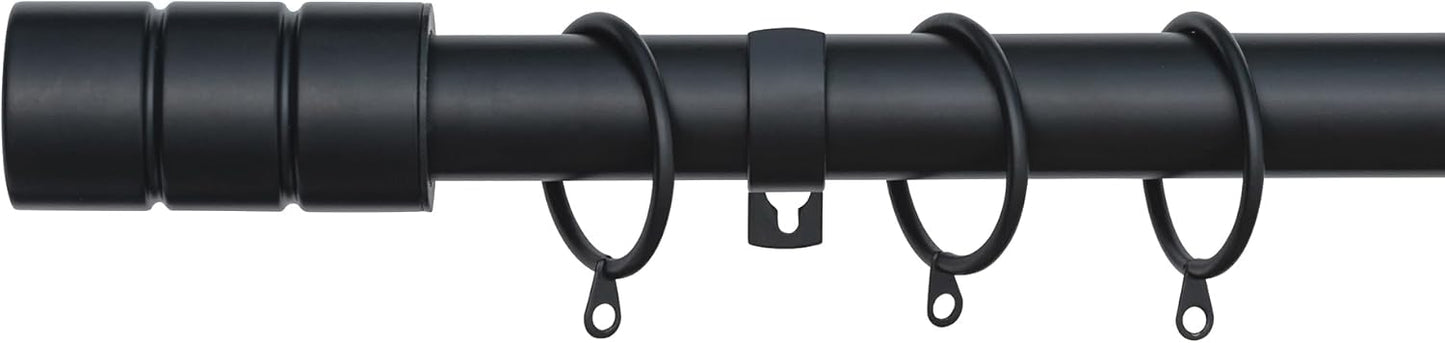 Plain Barrel Metal Extendable Curtain Pole with Rings and Fittings (25/28mm)