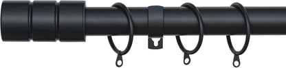 Plain Barrel Metal Extendable Curtain Pole with Rings and Fittings (25/28mm)