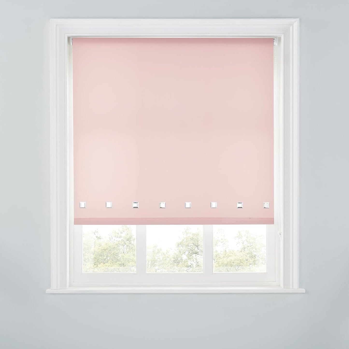 Premium Trimmable Square Eyelet Roller Window Blind – Light Filtering Fabric, Child Safe Chain for Bedroom, Kitchen, Living Room
