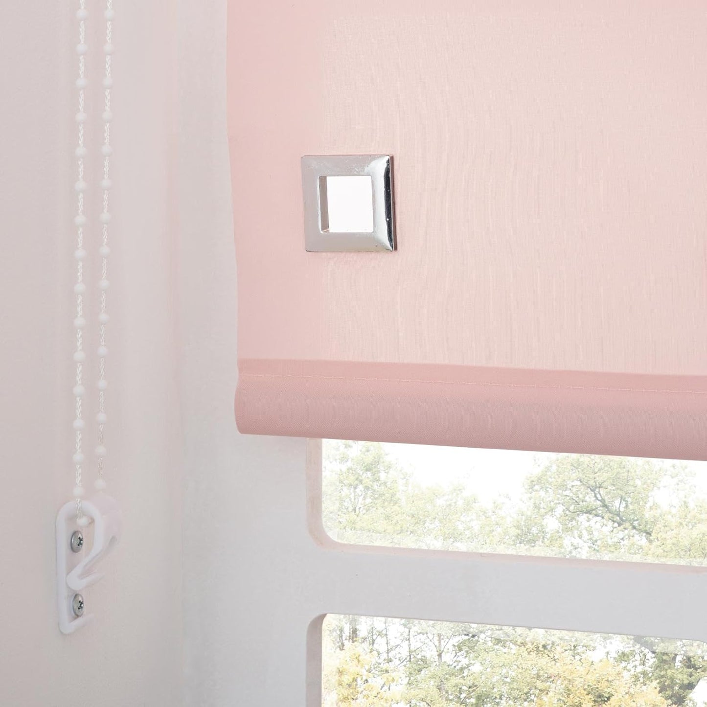 Premium Trimmable Square Eyelet Roller Window Blind – Light Filtering Fabric, Child Safe Chain for Bedroom, Kitchen, Living Room