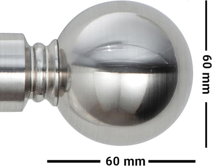 Plain Round Ball Metal Extendable Curtain Pole with Rings and Fittings (25/28mm)