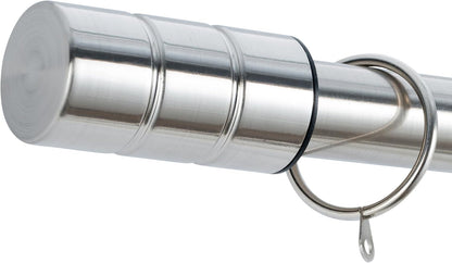 Plain Barrel Metal Extendable Curtain Pole with Rings and Fittings (25/28mm)