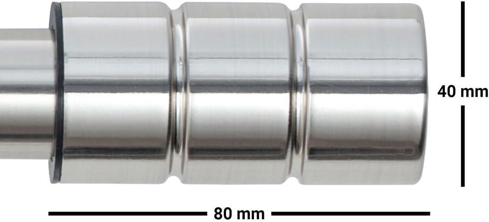 Plain Barrel Metal Extendable Curtain Pole with Rings and Fittings (25/28mm)