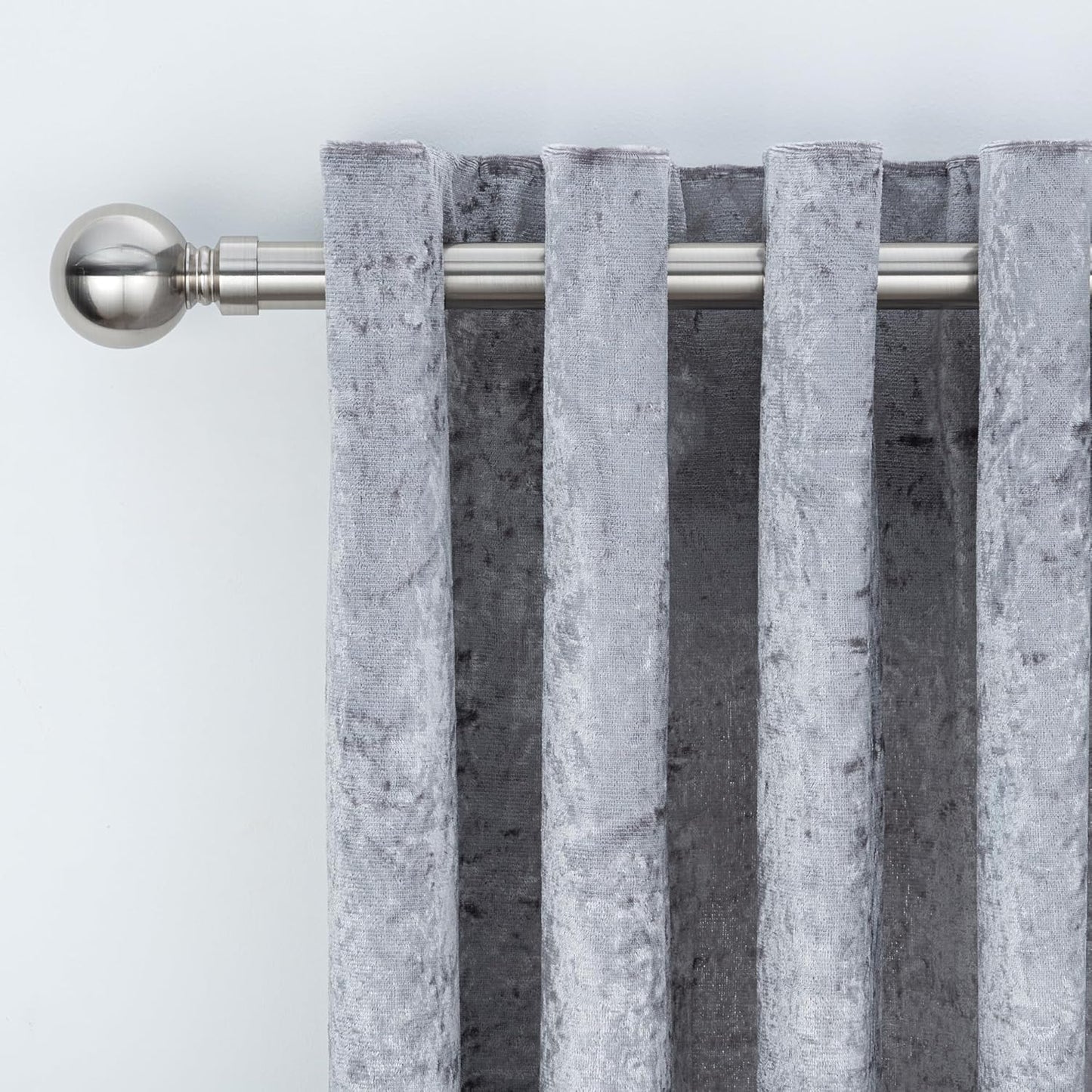 Plain Round Ball Metal Extendable Curtain Pole with Rings and Fittings (25/28mm)