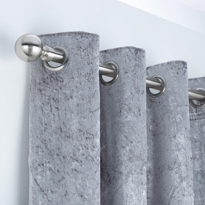 Plain Round Ball Metal Extendable Curtain Pole with Rings and Fittings (25/28mm)