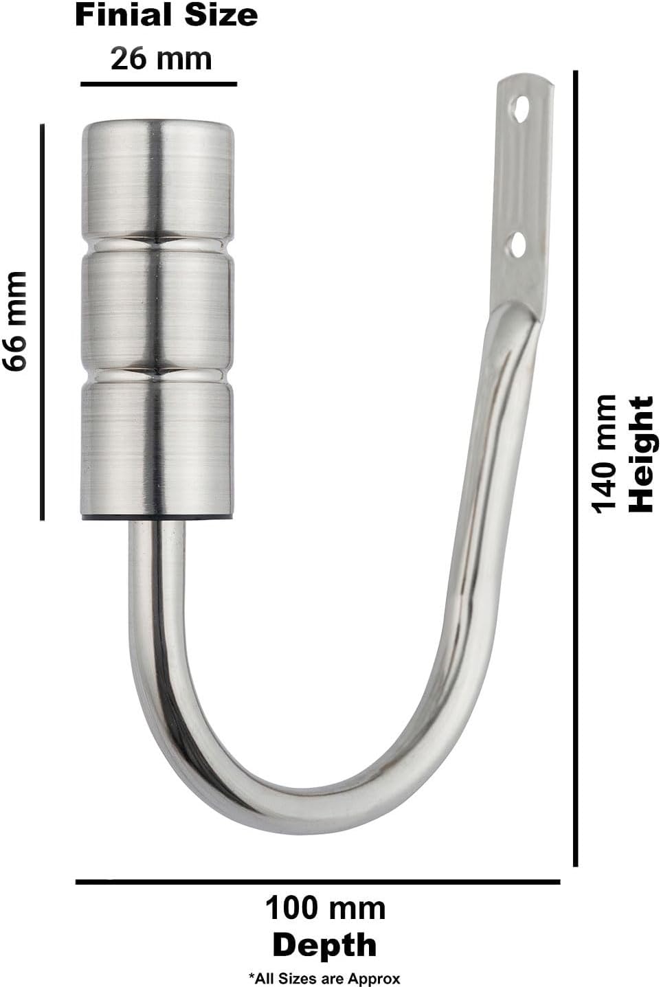 Plain Barrel Metal Extendable Curtain Pole with Rings and Fittings (25/28mm)