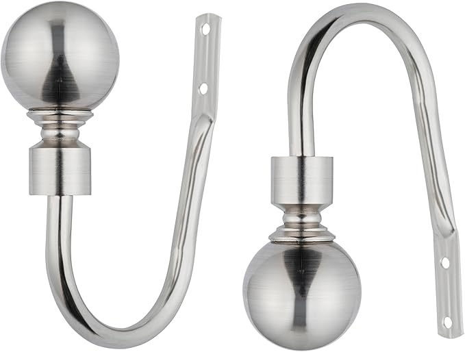 Plain Round Ball Metal Extendable Curtain Pole with Rings and Fittings (25/28mm)