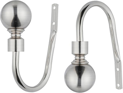 Plain Round Ball Metal Extendable Curtain Pole with Rings and Fittings (25/28mm)