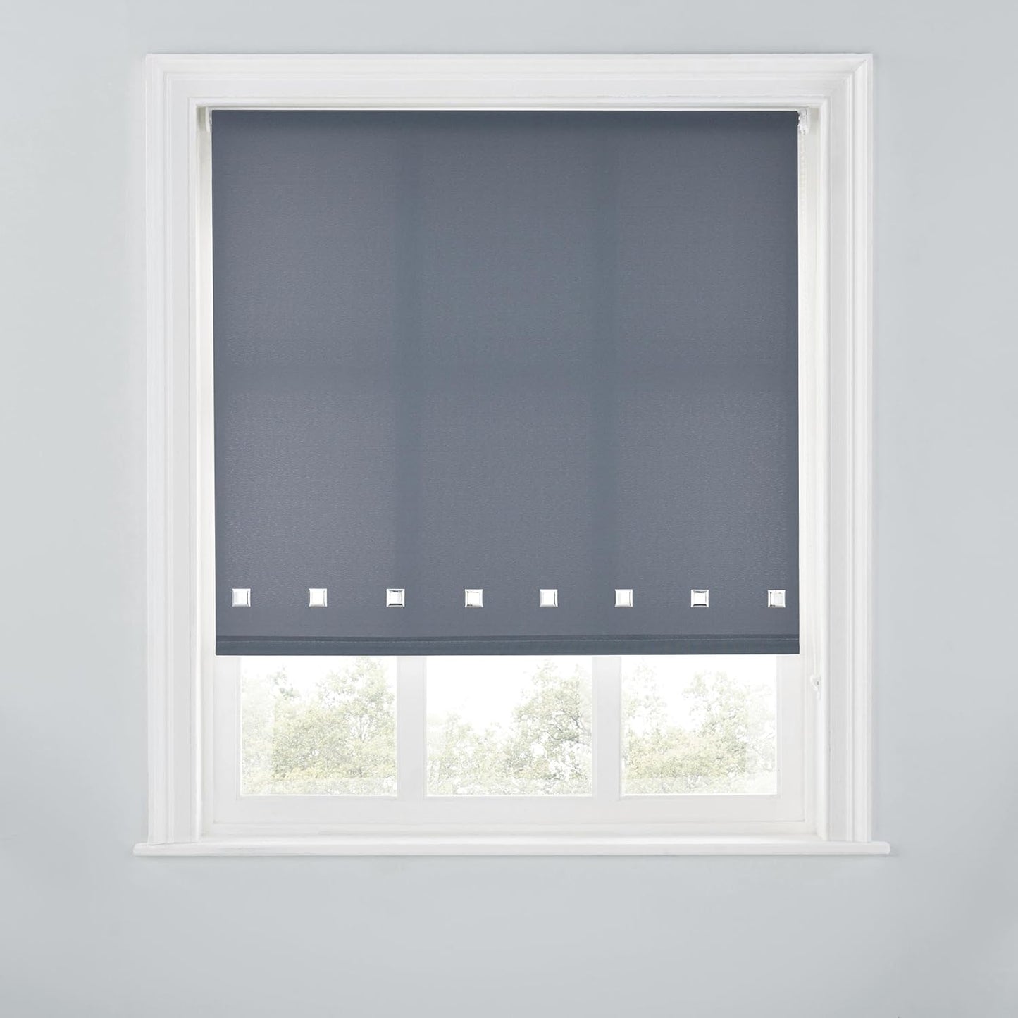 Premium Trimmable Square Eyelet Roller Window Blind – Light Filtering Fabric, Child Safe Chain for Bedroom, Kitchen, Living Room