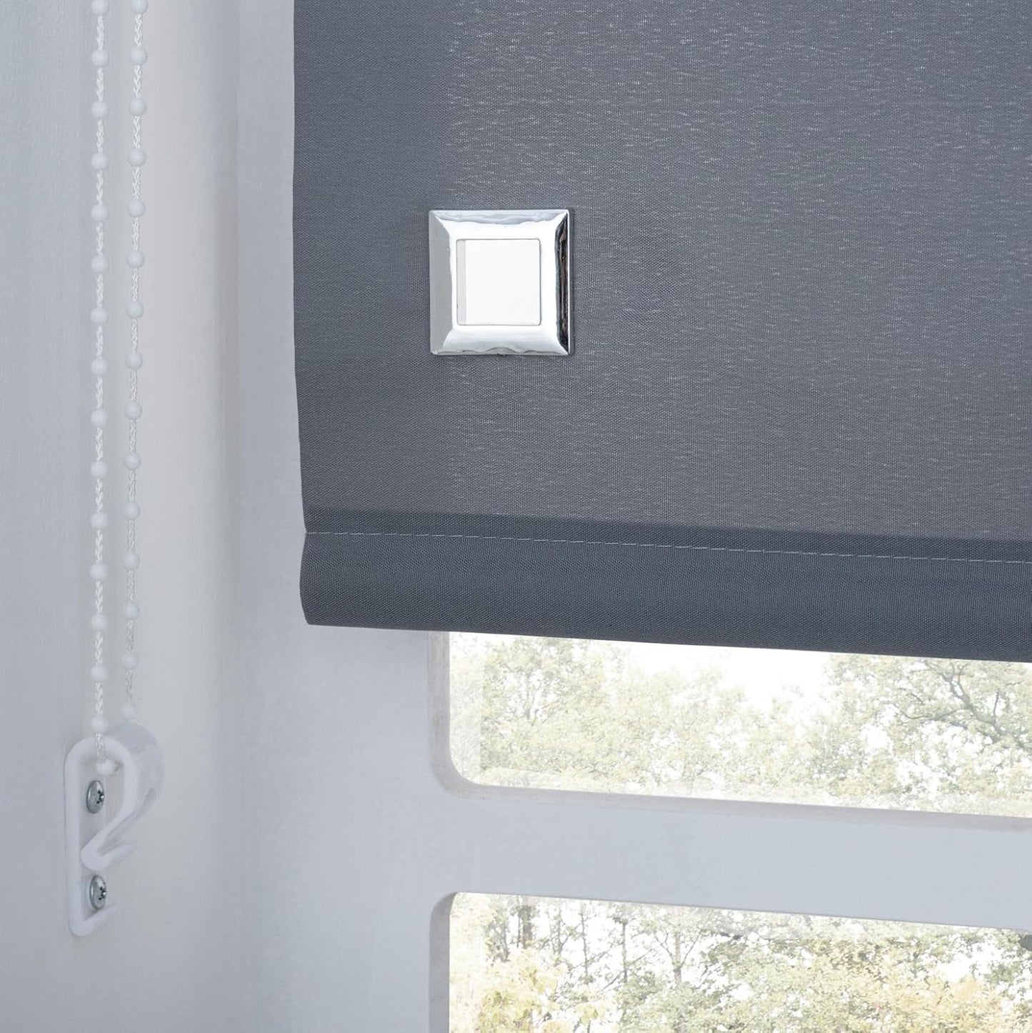 Premium Trimmable Square Eyelet Roller Window Blind – Light Filtering Fabric, Child Safe Chain for Bedroom, Kitchen, Living Room