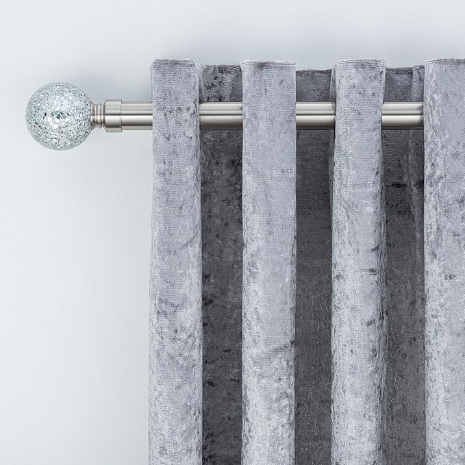 Crackle Ball Metal Extendable Curtain Pole with Rings and Fittings (25/28mm)