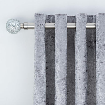 Crackle Ball Metal Extendable Curtain Pole with Rings and Fittings (25/28mm)