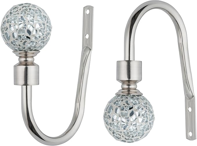 Crackle Ball Metal Extendable Curtain Pole with Rings and Fittings (25/28mm)